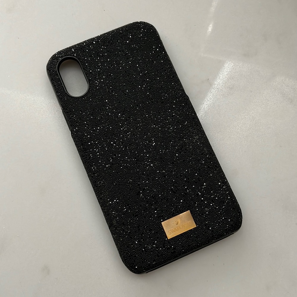 Black Swarovski crystal iPhone X case